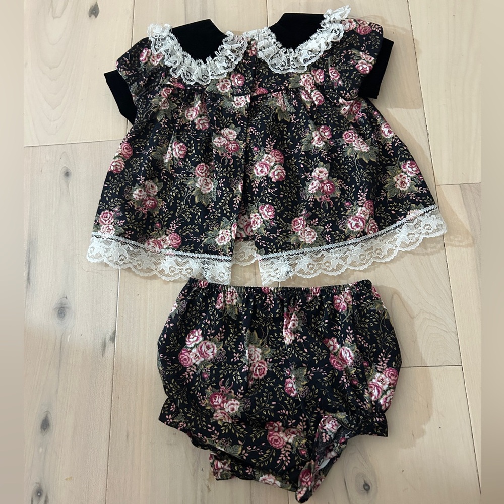 Vintage Allison Ann 2 Piece Baby Dress & Bloomers 0-3 M - Picture 2 of 15